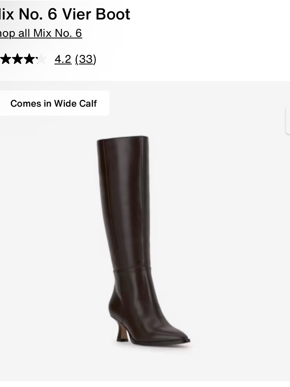 Mix No. 6 Tall Leather Knee Boot - Brown